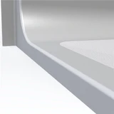 Accessible 42 x 38 single-piece shower showing low-profile ADA threshold and textured shower floor