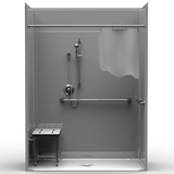 ADA Shower Stall | 63 x 33 | Single-Piece | Extra Tall | Smooth