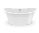 White 60 x 32 freestanding bathtub Clara model with center drain for modern bathrooms