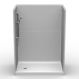 Curbed Shower Stall | 60 x 42 | Multi-Piece | 8" Tile Pattern