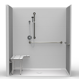 ADA Shower | 71 x 47 | One-Piece | Center Drain | Subway Tile ADA Shower | 71 x 47 | One-Piece | Center Drain | Subway Tile