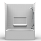 60 x 30 bathtub shower combo with 4-piece construction and 4-inch tile pattern walls by Best Bath