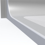 Single-piece 48 x 36 barrier free walk-in shower with low threshold and smooth fiberglass walls