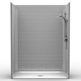 Roll-in Shower Stall | 60 x 30 | Single-Piece | 4" Tile Pattern Roll-in Shower Stall | 60 x 30 | Single-Piece | 4" Tile Pattern