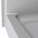 36 inch x 36 inch multi-piece shower kit with curbed base and subway tile pattern