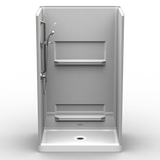 Curbed Shower Stall | 48 x 32 | Multi-Piece | Subway Tile