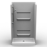 Curbed Shower Stall | 48 x 32 | Multi-Piece | 4" Tile Pattern