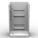 Curbed Shower Stall | 48 x 34 | Multi-Piece | 4" Tile Pattern