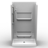 Curbed Shower Stall | 48 x 34 | Multi-Piece | Subway Tile