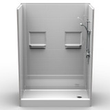 Curbed Shower Stall | 60 x 30 | Multi-Piece | Subway Tile