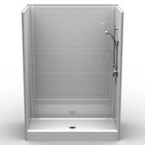 Curbed Shower Stall | 60 x 30 | Multi-Piece | 4" Tile Pattern