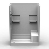Curbed Shower Stall | 60 x 30 | Built-in Seat | Multi-Piece