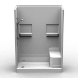 Best Bath 60 x 30 multi-piece shower with built-in seat and 5-inch curb