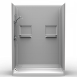 Best Bath 60 x 30 multi-piece curbed shower stall with side drain