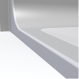60 x 60 fiberglass corner shower kit with subway tile pattern and open accessible entrance