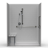 ADA Shower Stall | 63 x 37 | Front Trench Drain | Subway Tile