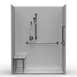 ADA Shower Stall | 63 x 37 | Front Trench Drain | Subway Tile