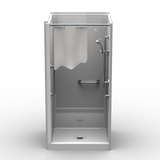 Curbed Shower Stall | 40 x 38 | Single-Piece | Subway Tile