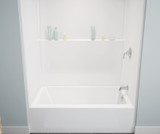 60 x 42 white single-piece tub shower combo front view with smooth walls and slip-resistant bathtub floor