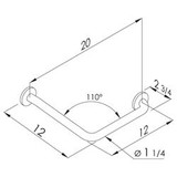 Angled Grab Bar | 110 Degree | Satin Stainless | 330 Wt Cap (G57JAS15)