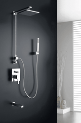 Rain Shower Head & Handhead | Tub Shower Faucet | Chrome