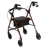 Rollator Rolling Walker with 6" Wheels Removable Back | Red