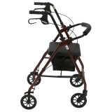 Rollator Rolling Walker with 6" Wheels Removable Back | Red