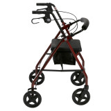 Aluminum Rolling Walker | Removable Back | Padded Seat