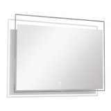 LED bathroom mirror with touch sensor, sleek design, and multiple size options for cosmetic use