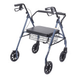 Bariatric Rollator with Padded Seat | Blue | 500 lbs wt cap