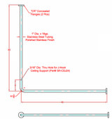 Corner Shower Curtain Rod | 48 x 48 Stainless Steel