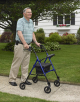 Rolling Walker | Adjustable Height | 6" Wheels | Blue