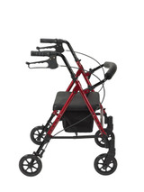Adjustable Height Rollator Rolling Walker | 6" Wheels | Red