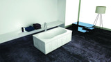 60-in L x 32-in W x 19-in H Artificial Stone Freestanding/Drop-in/Undermount Bathtub in White TRS_SBR6032-01