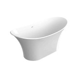 Freestanding Pure Series tub with a sculptural design, with a smooth white finish