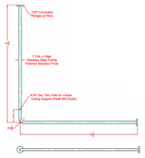 Corner Shower Curtain Rod for 60 x 60 Shower