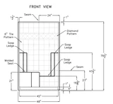 48 X 36 Shower Stall + Built-in Seat | 1-Piece