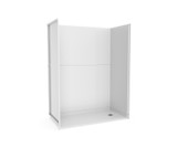 60x30 walk-in shower kit with a sleek white design, with an accessible roll-in entry