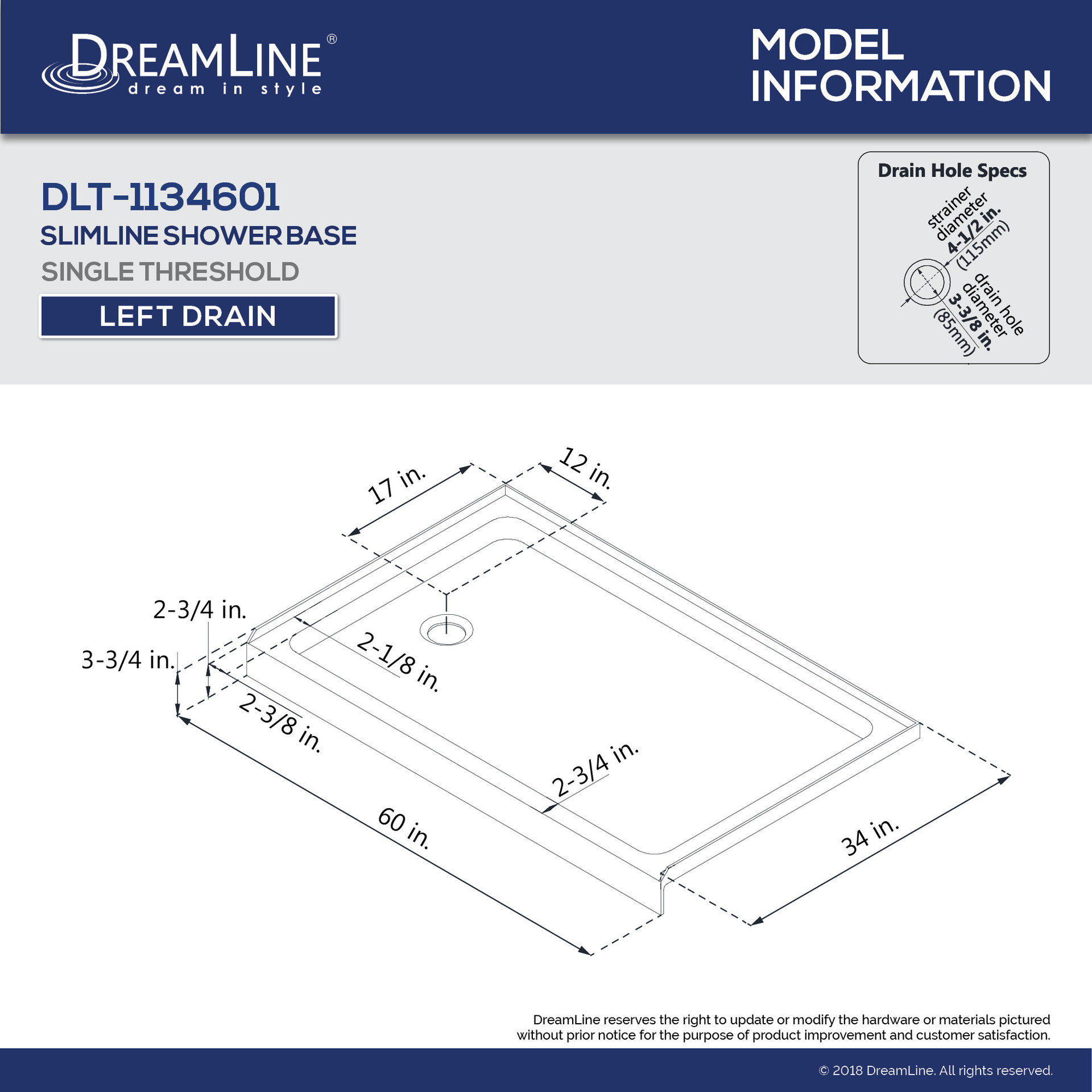 Dreamline Spec Sheet