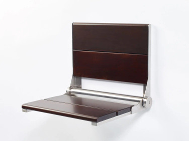 Walnut Folding Shower Seat | Wall Mounted | 500 lbs Capacity