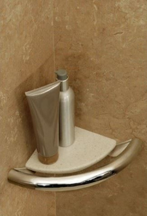 Corner Shelf + Integrated Grab Bar | Invisia Collection (INV-CS)