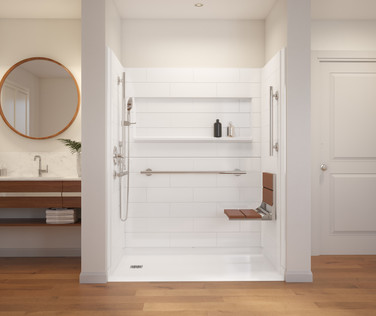 36 x 60 Shower Base & Walls | Curbless Entry | Left or Right Drain
