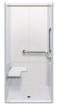 ADA Shower Stall with Seat & Center Drain | 40 x 40
