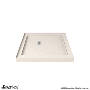 Shower Base | 32 x 32 | Corner Drain | Double Threshold | Biscuit