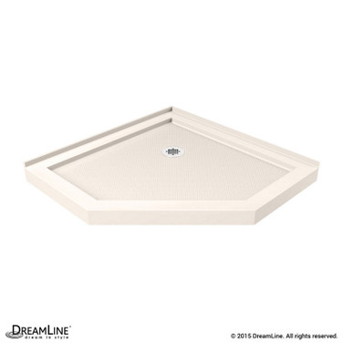 Neo Angle Shower Base | 40 x 40 | Corner Drain | Biscuit