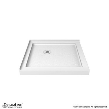 Double Threshold Shower Base | 36 x 36 | Corner Drain | White