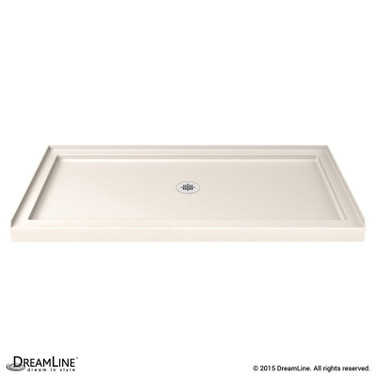 DreamLine Shower Base | 54 x 34 | Center Drain | Biscuit