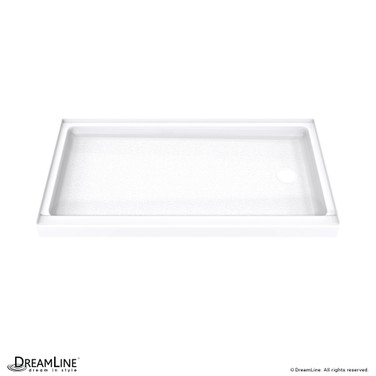 Solid Surface Shower Pan | 60 x 32 | White | Right Drain