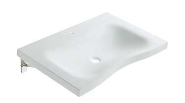 Solid Surface Sink with Curved Front | Wall Mounted