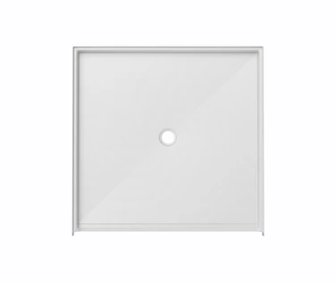 60 x 48 Curbless Shower Base, white finish, designed for accessibility, suitable for modern bathroom aesthetics, made in USA